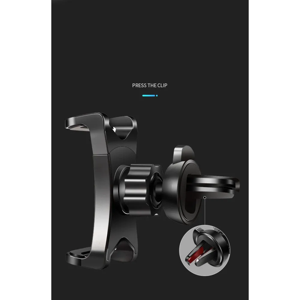 3 in 1 Car GPS Smartphone Holder: Dashboard / Visor Clamp   AC Grid Clip for Sharp Aquos R LTE 605SH (Sharp Polnareff) - Black