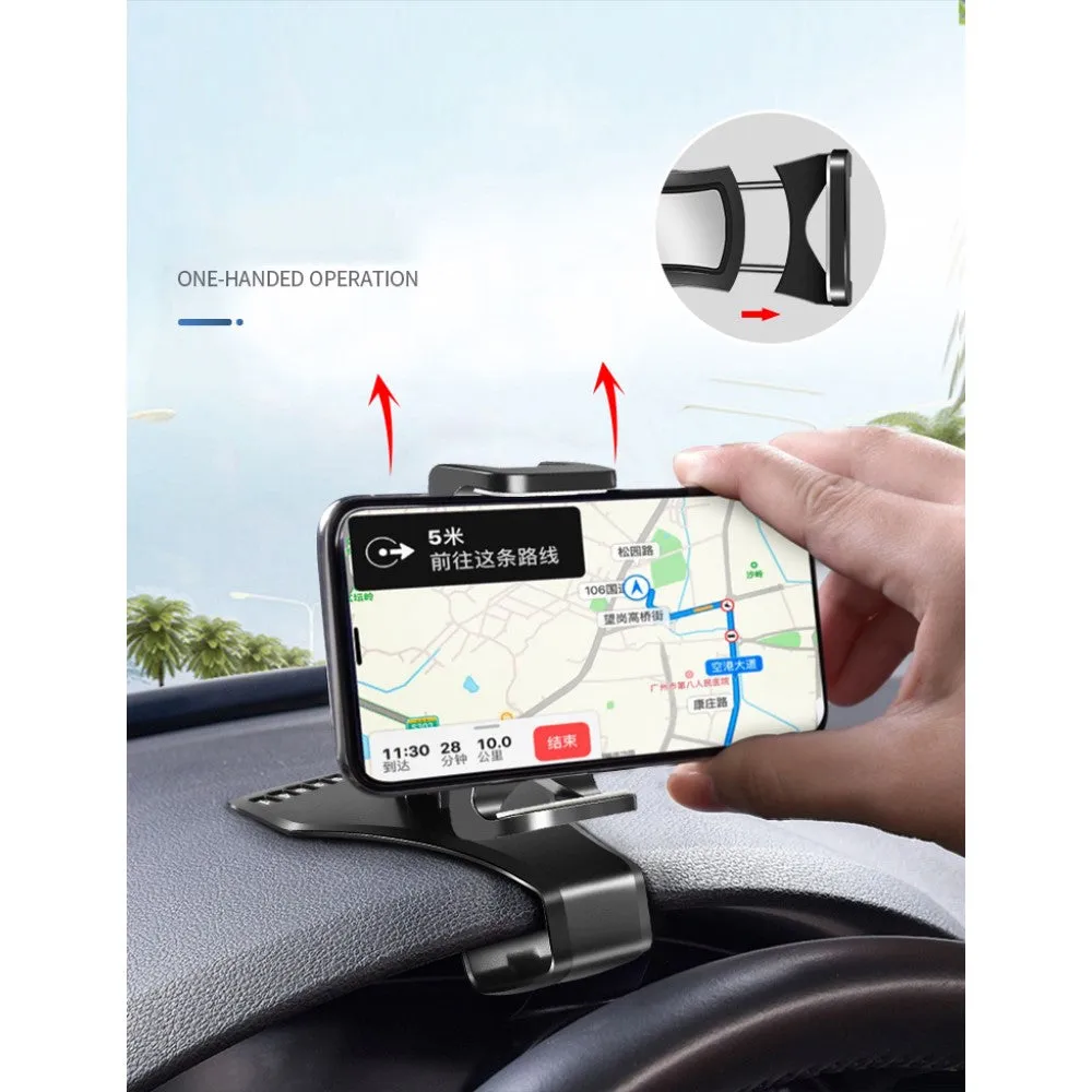 3 in 1 Car GPS Smartphone Holder: Dashboard / Visor Clamp   AC Grid Clip for Sharp Aquos R LTE 605SH (Sharp Polnareff) - Black