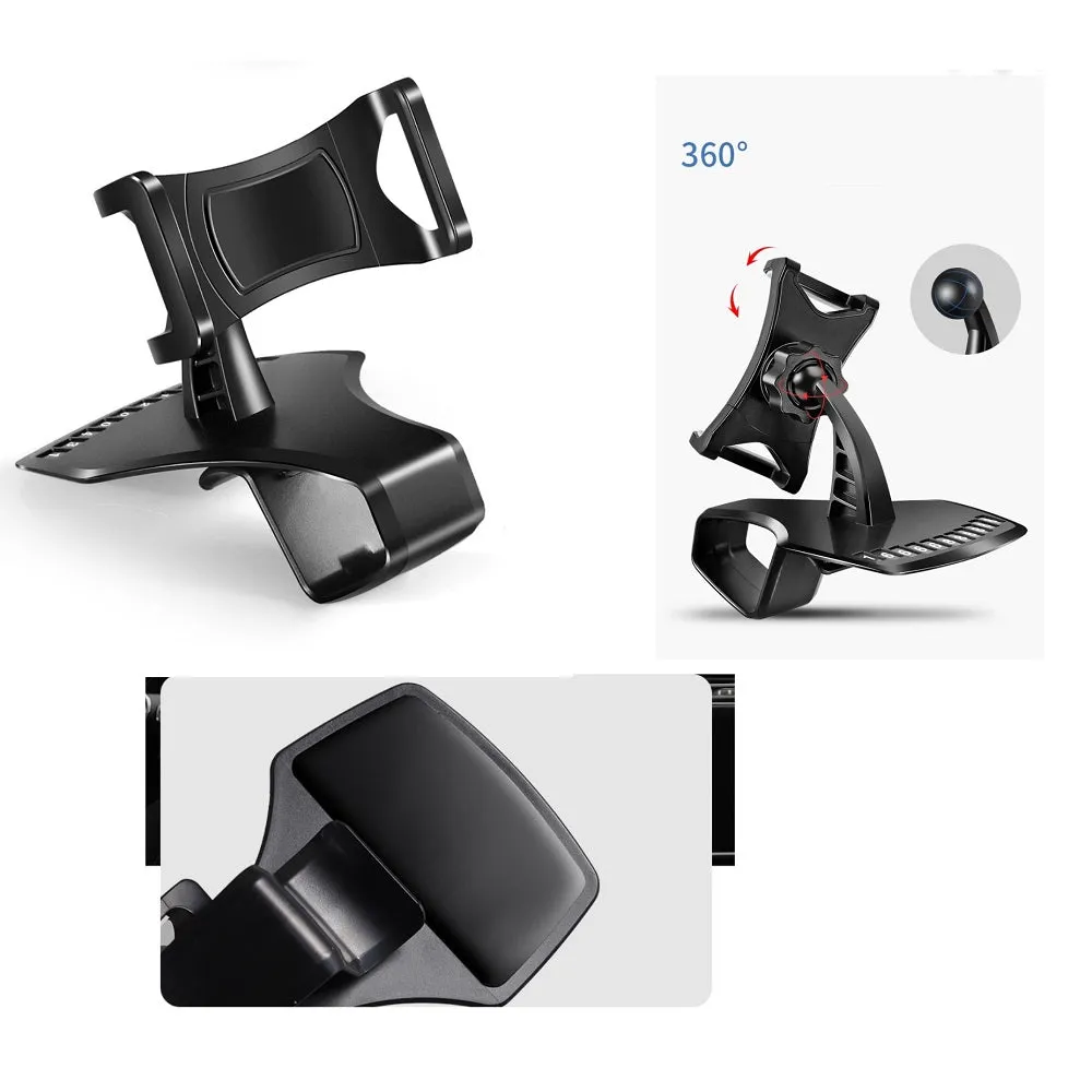 3 in 1 Car GPS Smartphone Holder: Dashboard / Visor Clamp   AC Grid Clip for Sharp Aquos SHV32 - Black