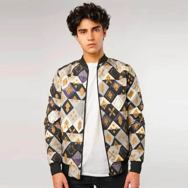 Abstract Pattern Bomber Jacket