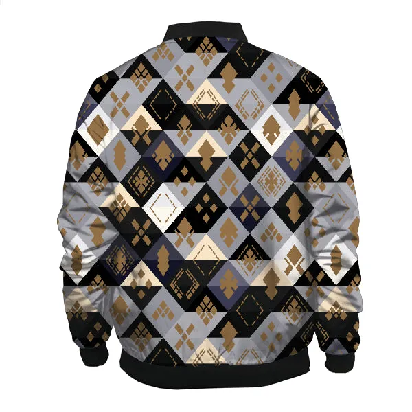 Abstract Pattern Bomber Jacket