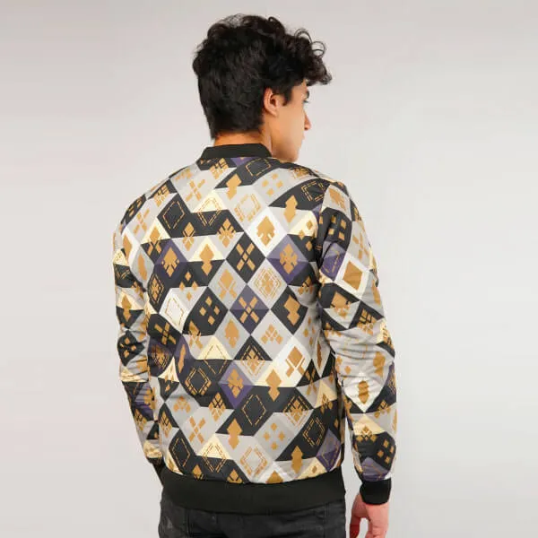 Abstract Pattern Bomber Jacket