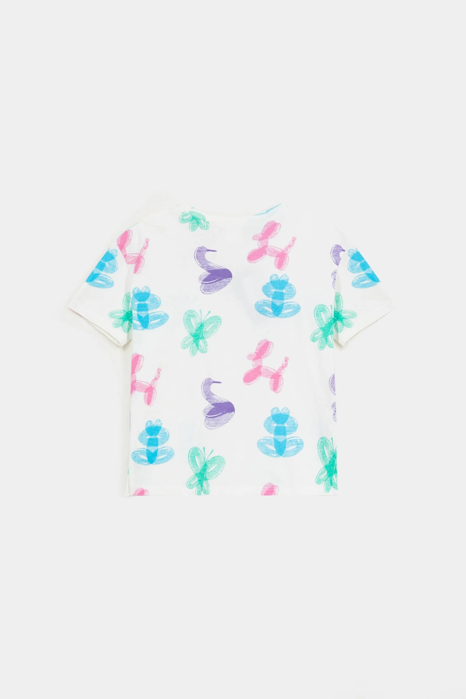 All-Over Print T-Shirt With Side Slits