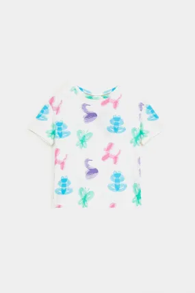 All-Over Print T-Shirt With Side Slits