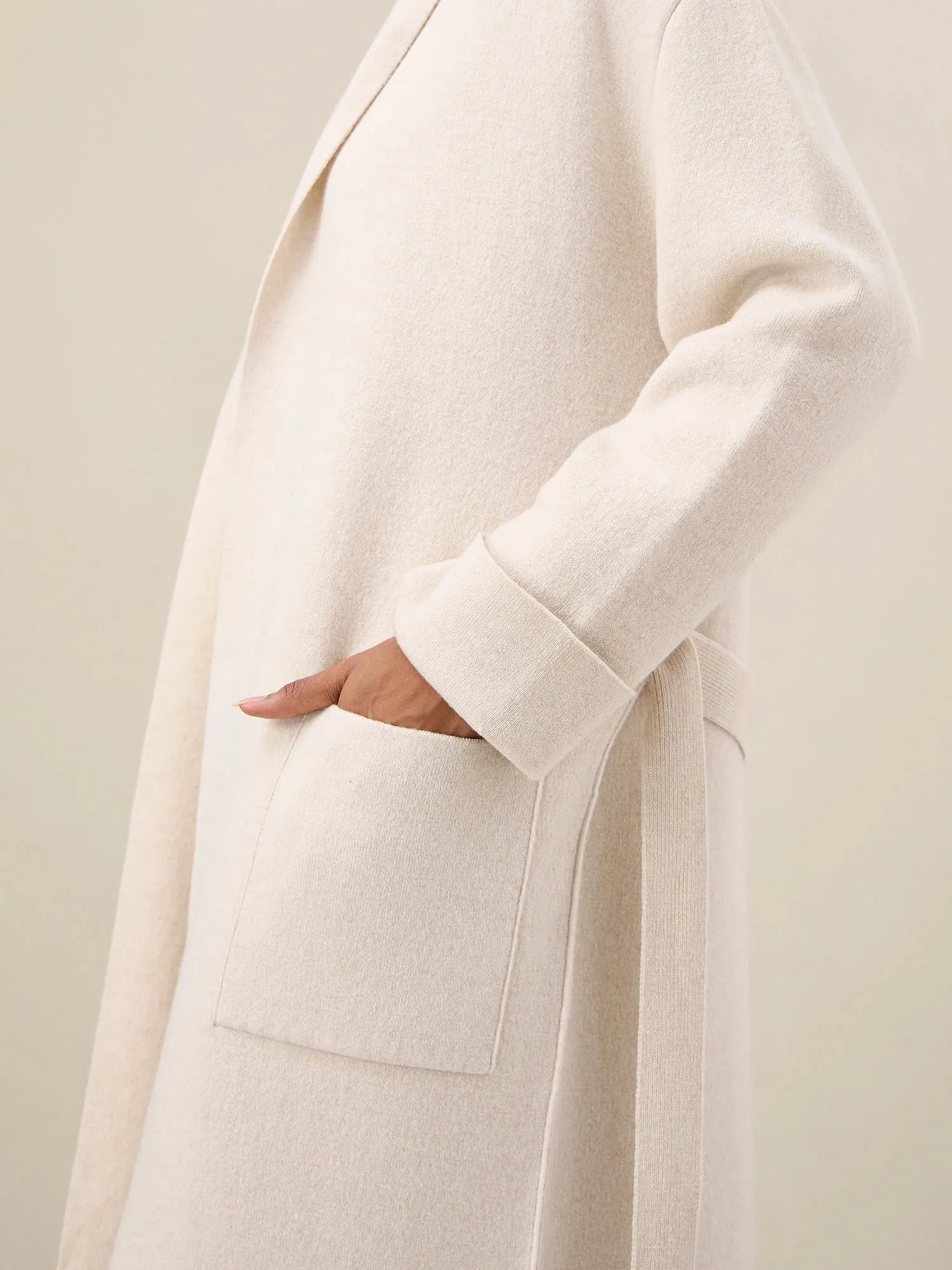 Amoretu Women's 100% Wool Knitted Long Cardigan