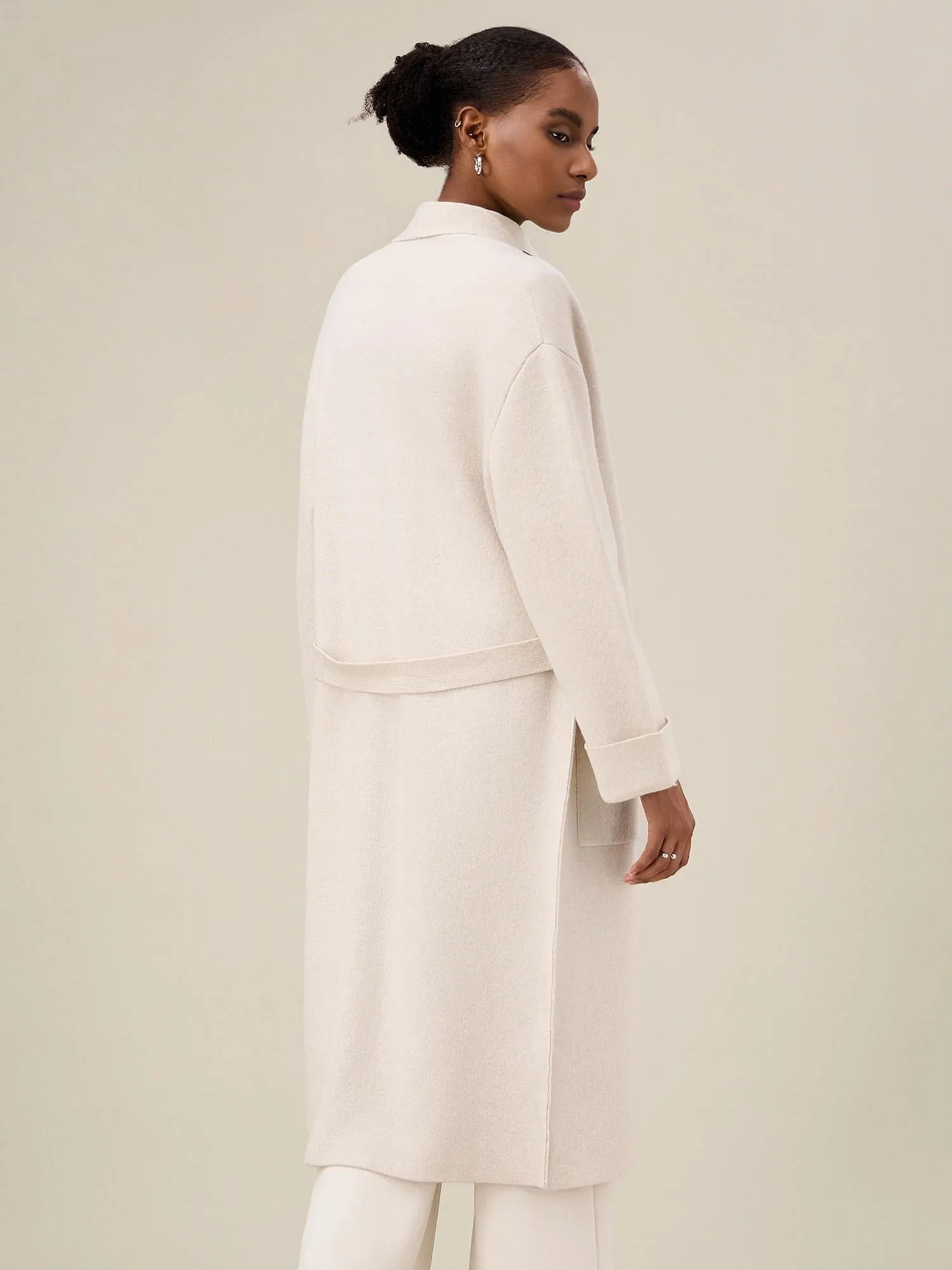 Amoretu Women's 100% Wool Knitted Long Cardigan