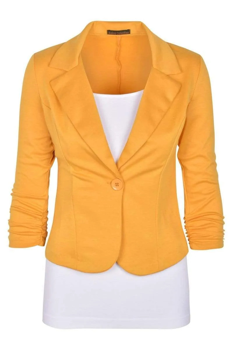 Auliné Collection Women's Casual Work Solid Color Knit Blazer Plus Size