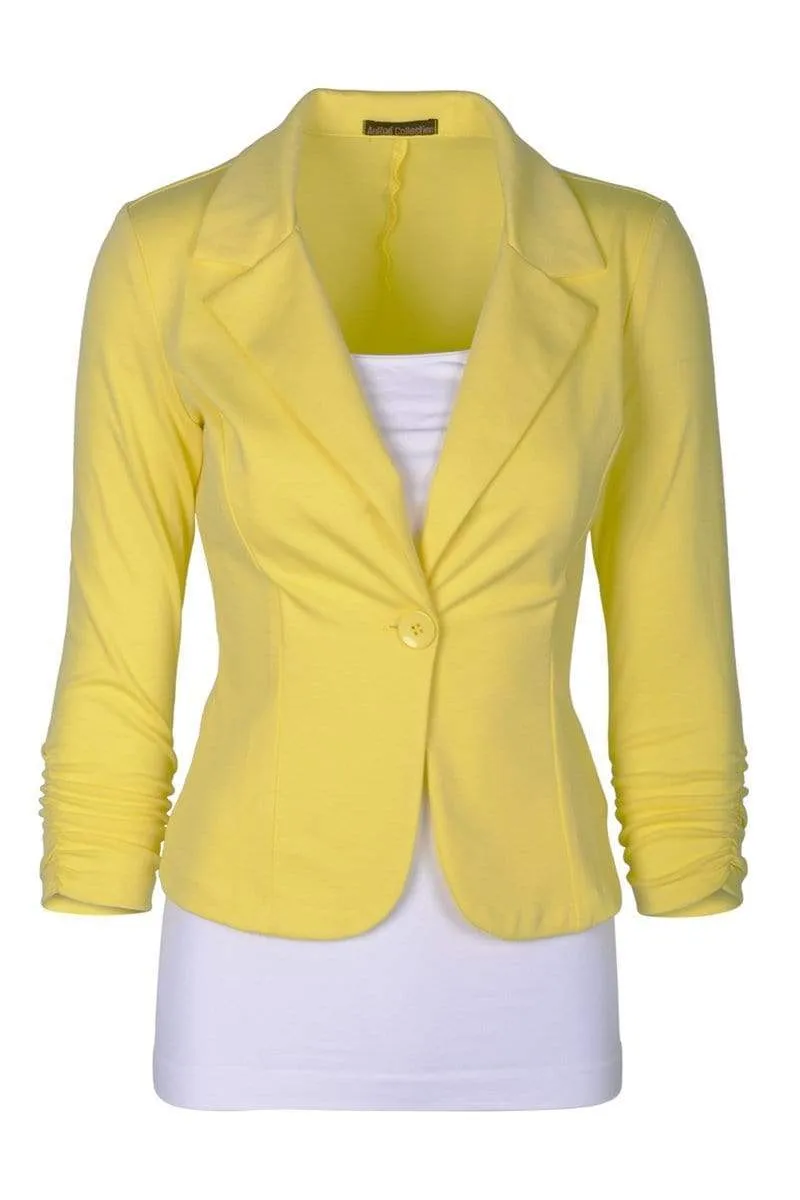 Auliné Collection Women's Casual Work Solid Color Knit Blazer Plus Size
