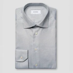 Beige Micro Check Cotton Tencel™ Lyocell Slim Fit Shirt - ETON