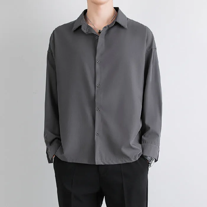 Black Shirt Men Long Sleeved Korean Trendy Stylish dkMen Casual Non-iron White Men Shirt