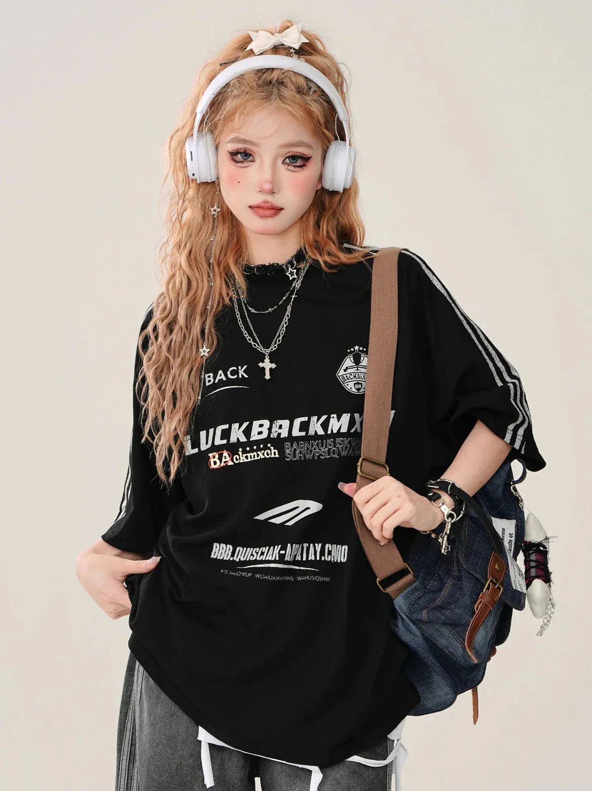 Black Top Cross   Street Chain American T-Shirt Tank Loose