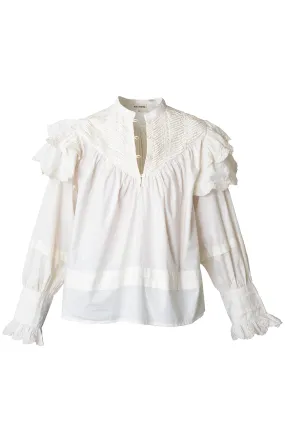 Blouse à volants blanche bohème Chloé