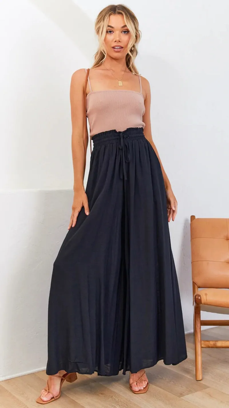 Casual High Waist Wide Leg Loose Fashionable Women's Trousers