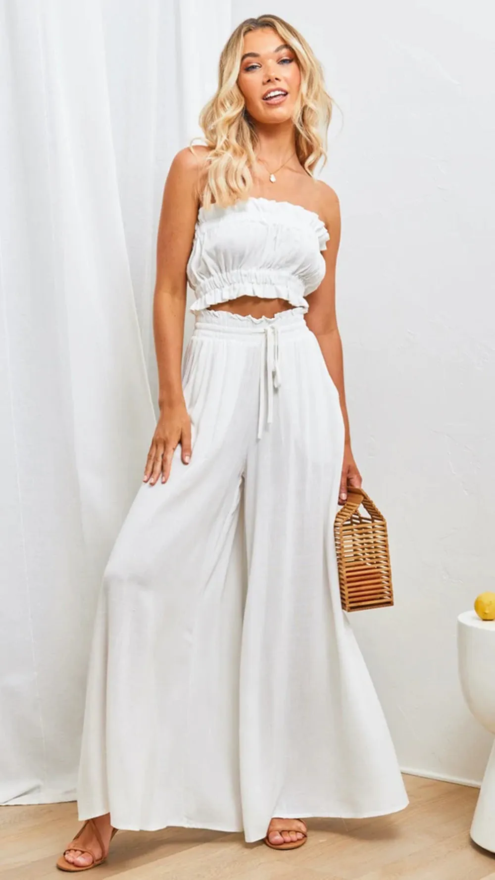 Casual High Waist Wide Leg Loose Fashionable Women's Trousers