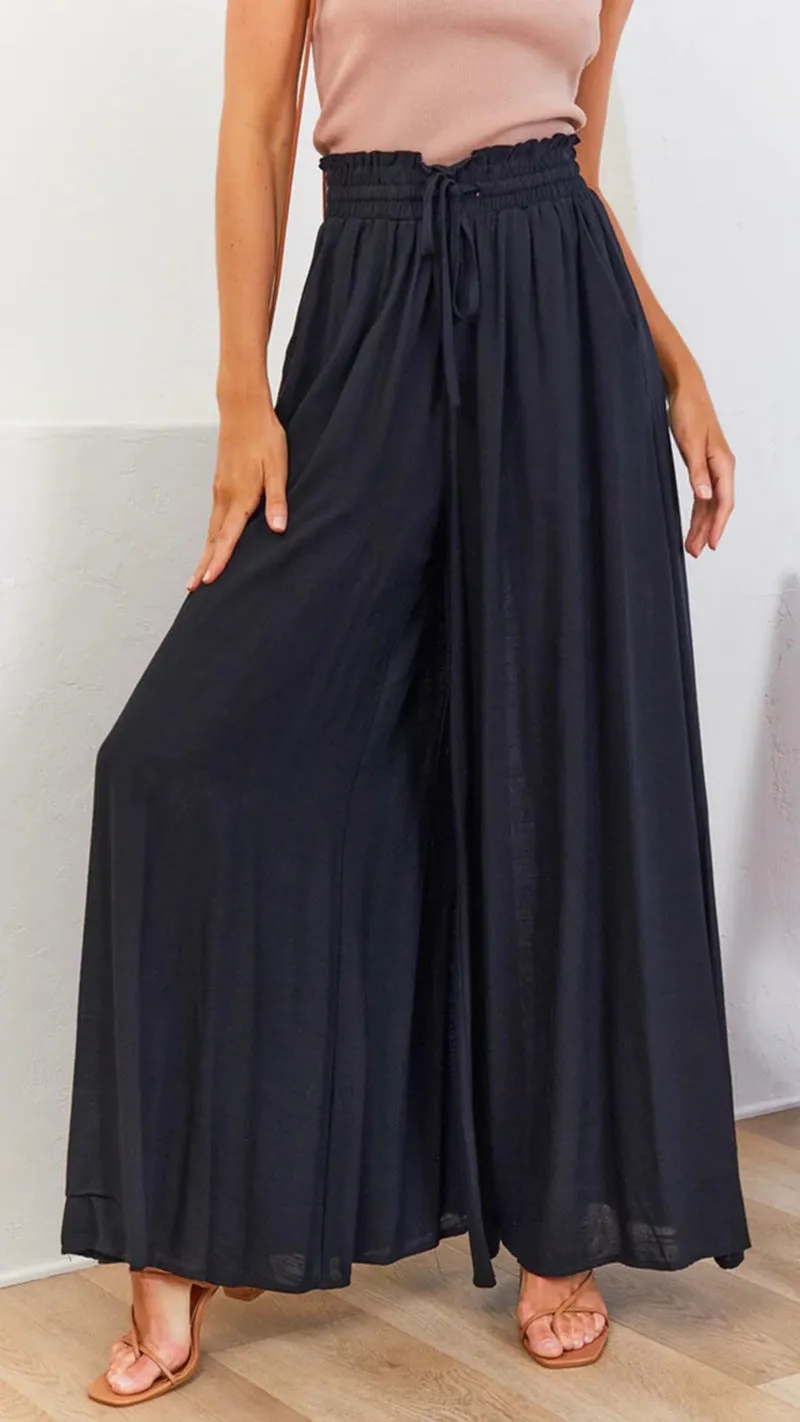 Casual High Waist Wide Leg Loose Fashionable Women's Trousers