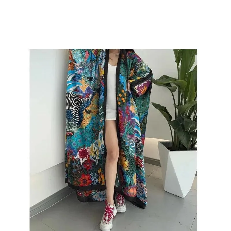 Chic African Rayon Cardigan for Autumn: A Trendy Bohemian Women's Fashion Essential