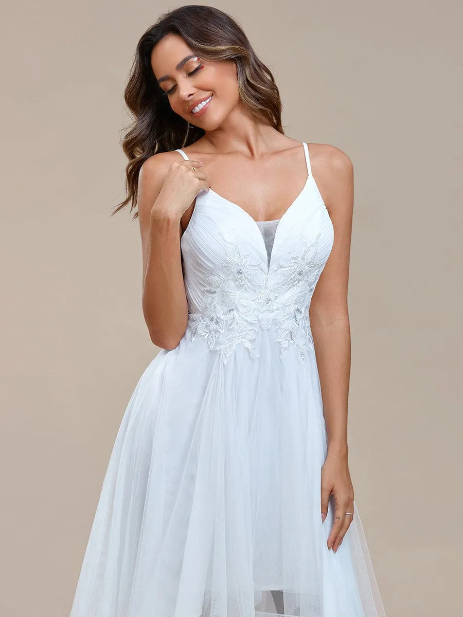 Chic and Stylish Sleeveless Prom Dress with High-Low Hemline