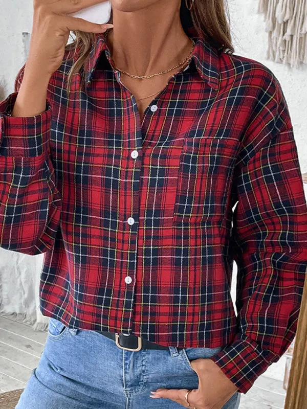 Chic Plaid Button-Up Shirt for Casual Cool Looks