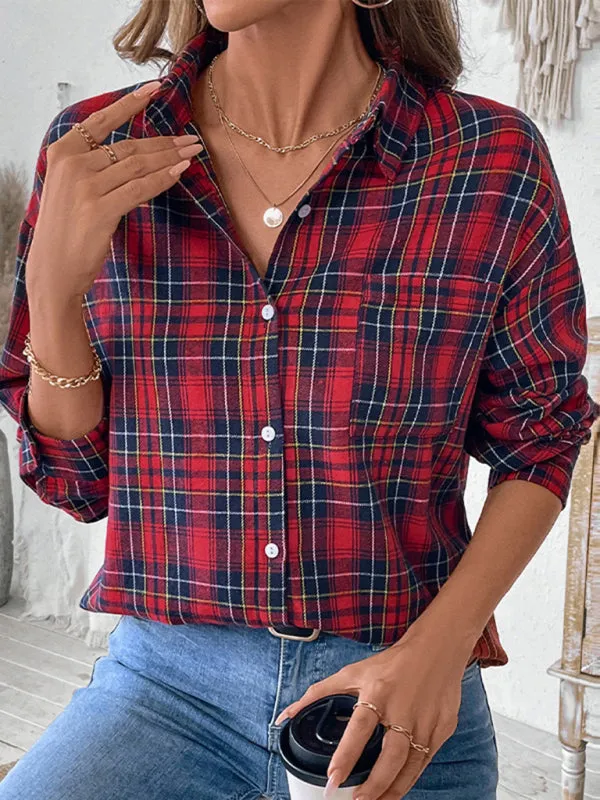 Chic Plaid Button-Up Shirt for Casual Cool Looks