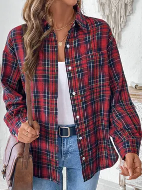 Chic Plaid Button-Up Shirt for Casual Cool Looks