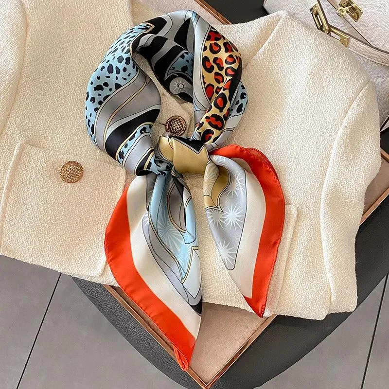 Chic Silk Square Scarf for All Seasons - Elevate Your Style with Luxurious Flair