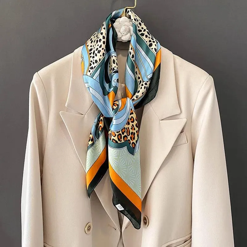 Chic Silk Square Scarf for All Seasons - Elevate Your Style with Luxurious Flair