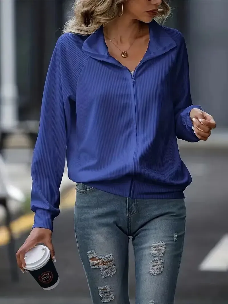 Clara Sweatvest | Casual trendy dames vest met rits en kraag