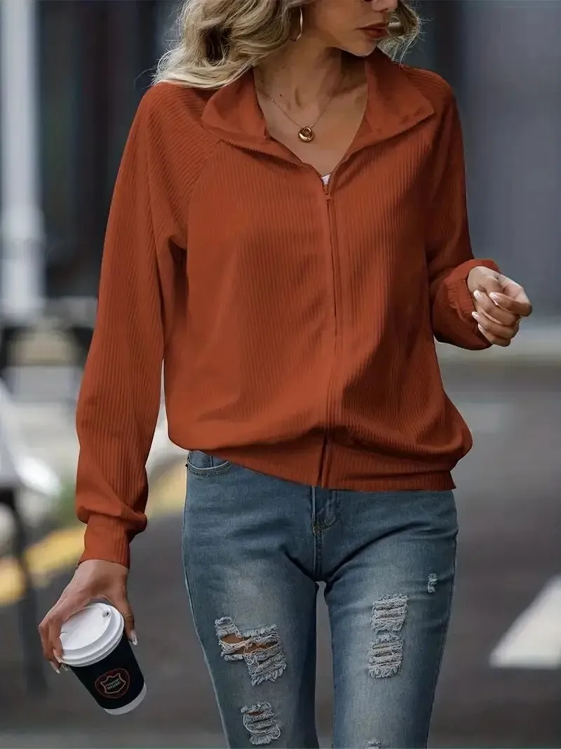 Clara Sweatvest | Casual trendy dames vest met rits en kraag