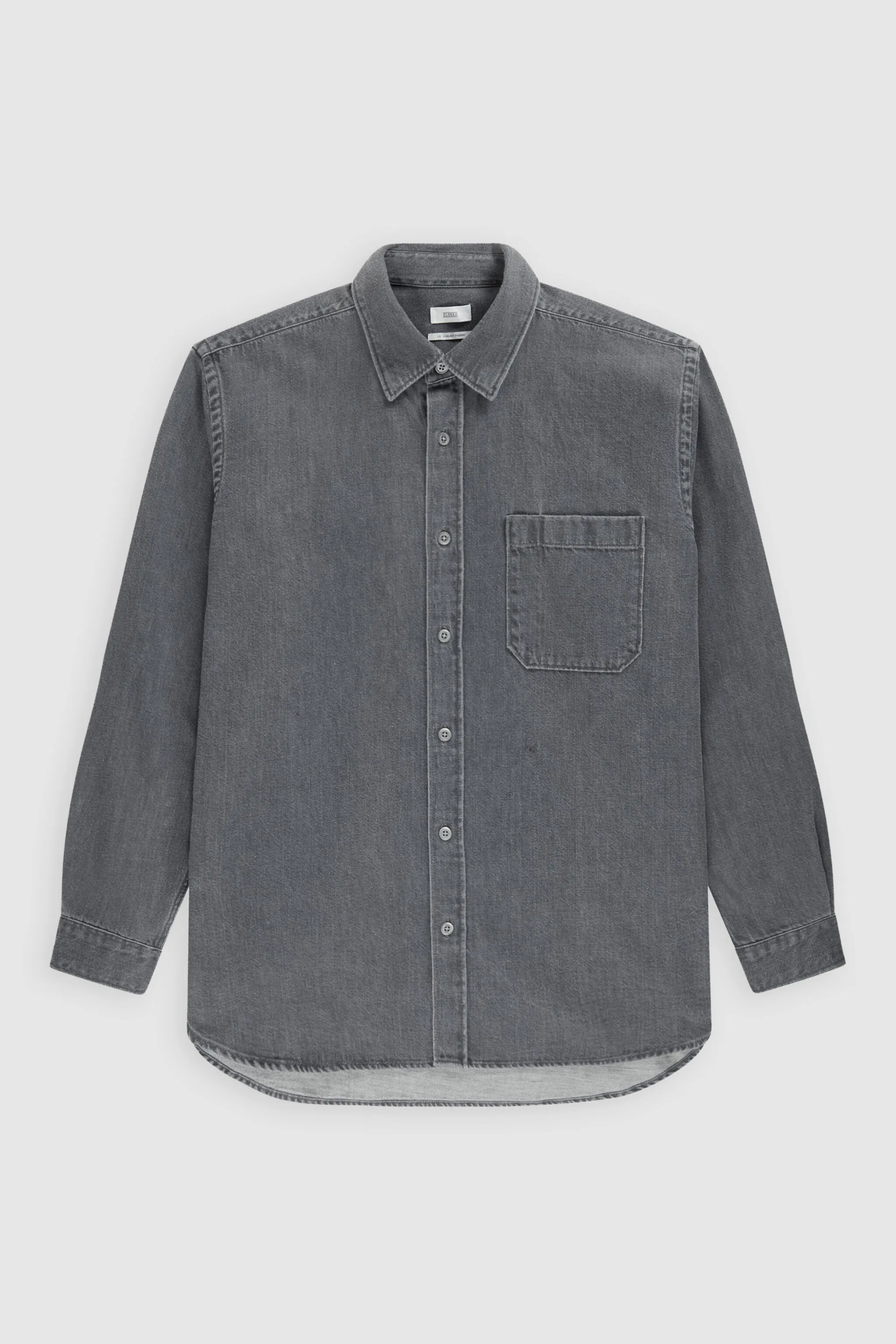 Closed Medium Grey Denim Formal Army Shirt