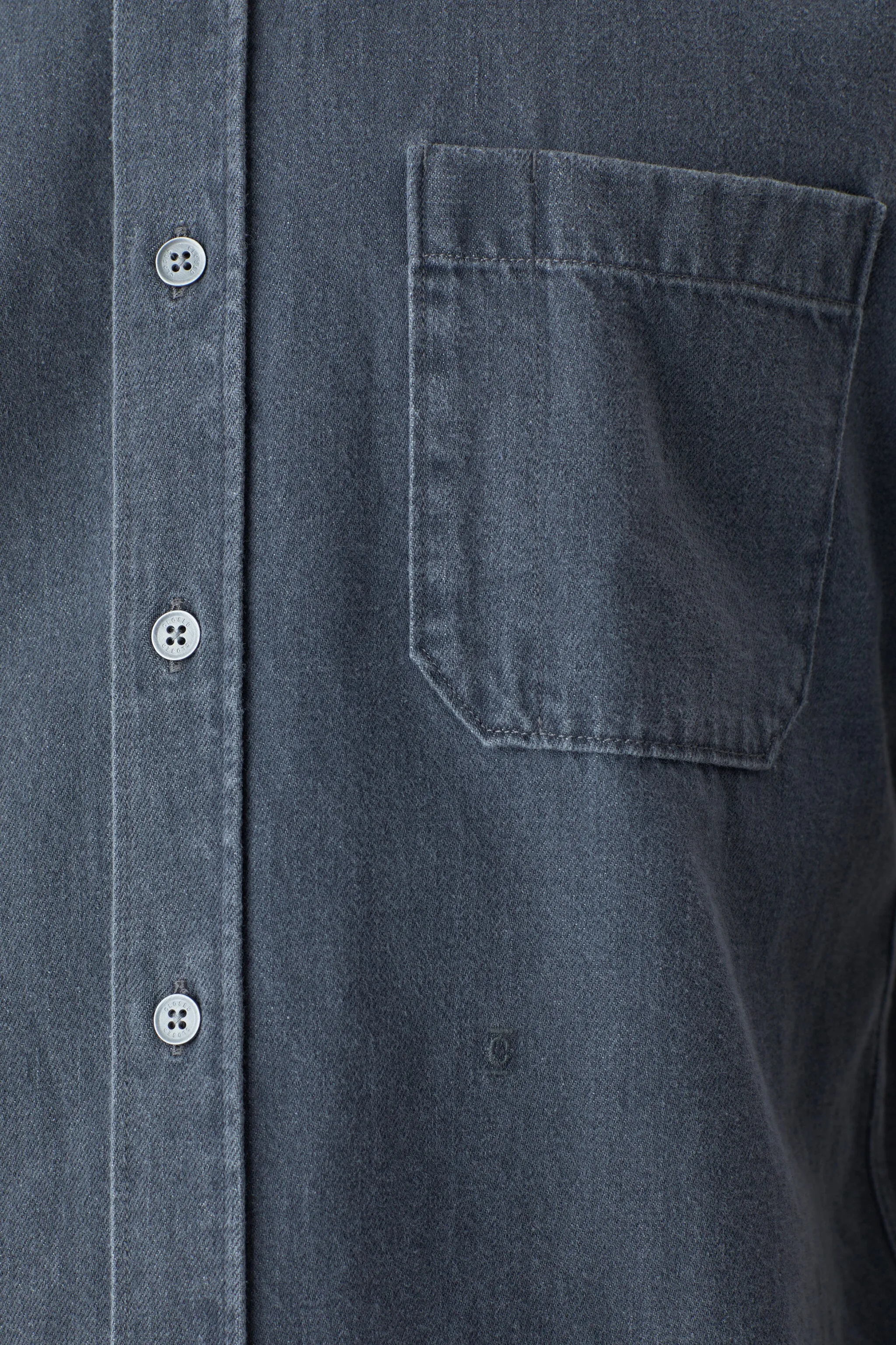 Closed Medium Grey Denim Formal Army Shirt