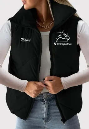 Core Equestrian Womens Quilted Cropped Puffer Vest