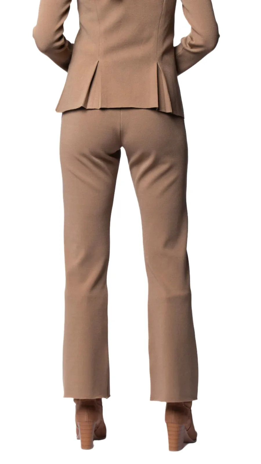 Domenique Milano-Knit Boot Leg Pants - Mocha