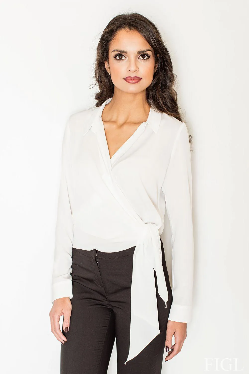Elegant Crepe Blouse with Stylish Waist Tie - Premium Collection