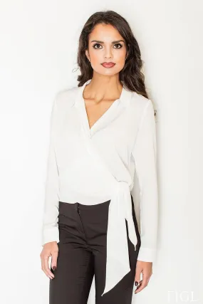 Elegant Crepe Blouse with Stylish Waist Tie - Premium Collection