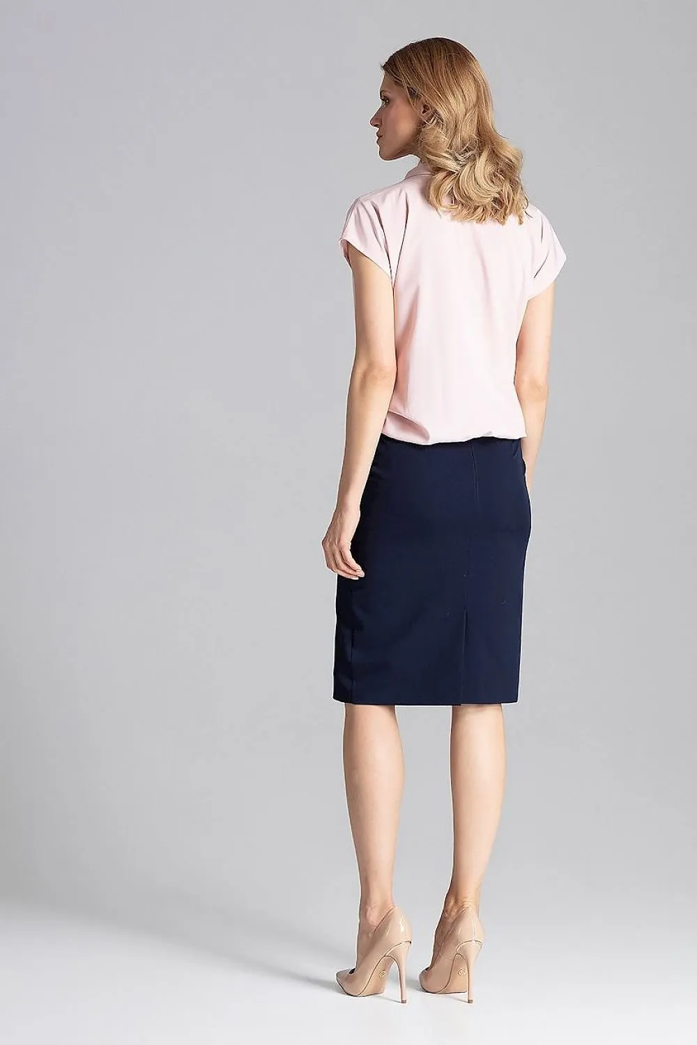Elegant Envelope Neck Blouse with Trendy Dropped Sleeves