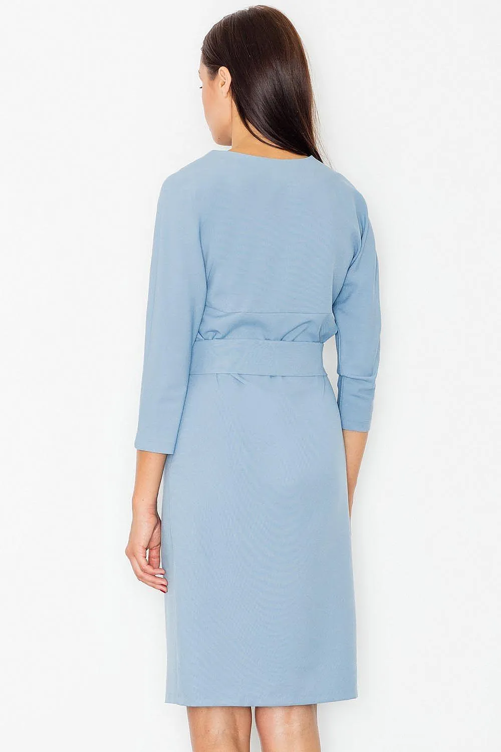 Elegant Kimono Sleeve Midi Dress with Stylish Waist Belt
