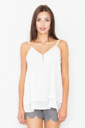Elegant Luxe Zip Blouse in Gold