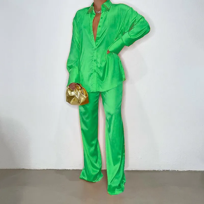 Elegant Satin Women Matching Sets "I mean business "