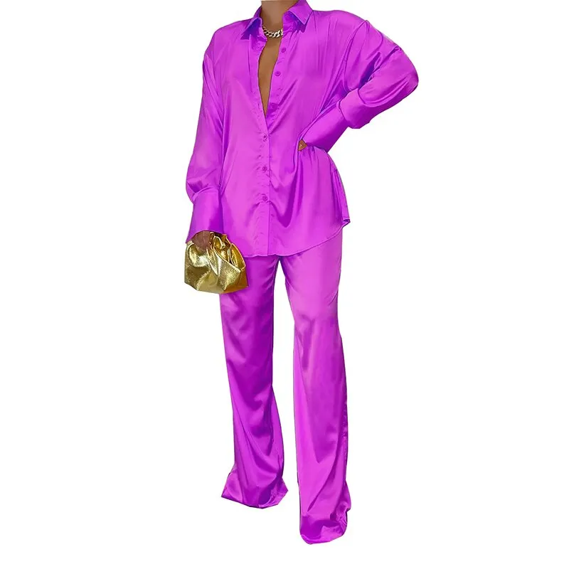 Elegant Satin Women Matching Sets "I mean business "