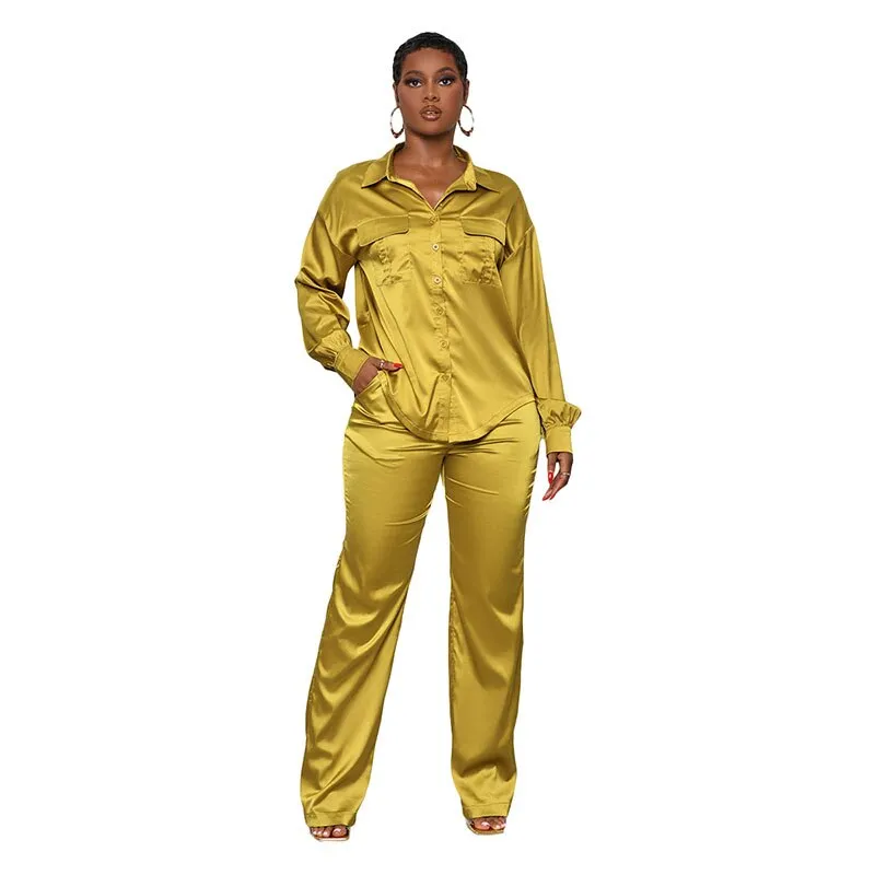 Elegant Satin Women Matching Sets "I mean business "
