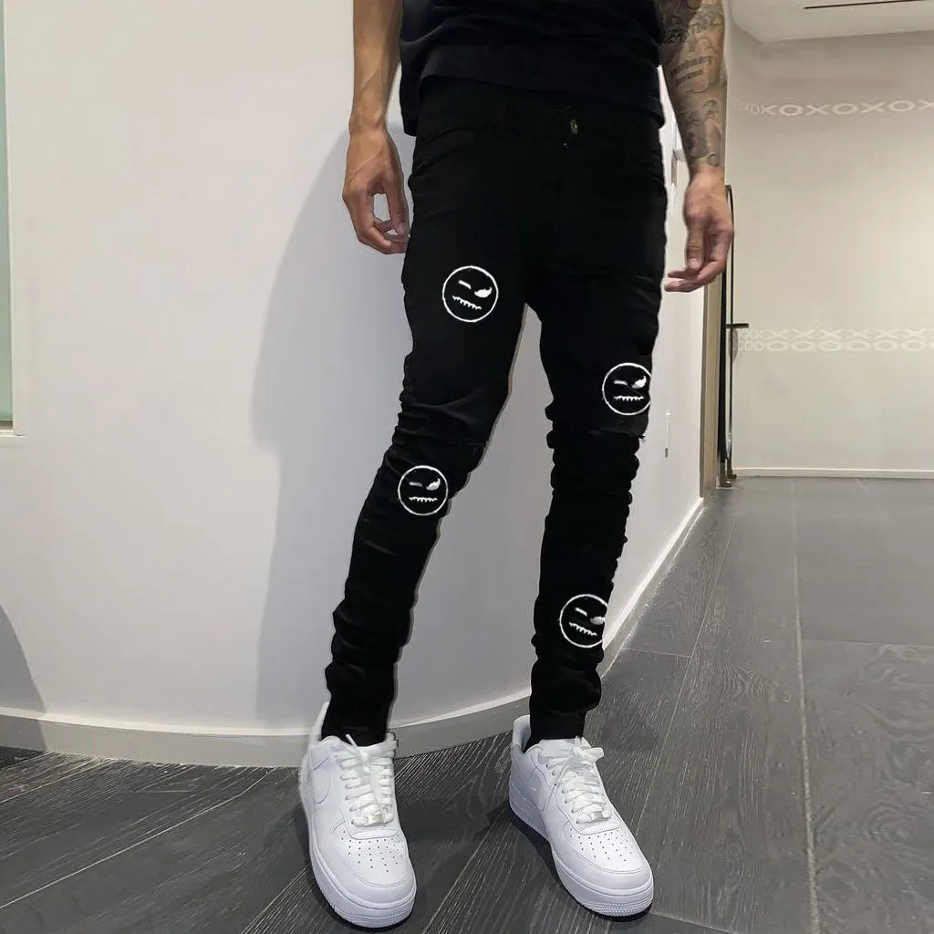 Fashionable Catwoman Print Street Trousers