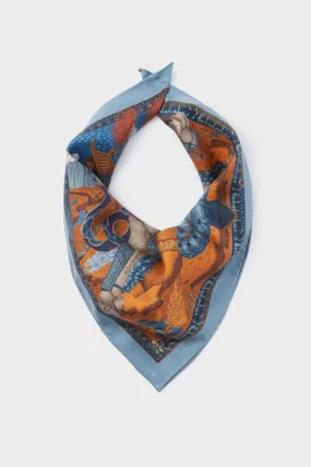 Fire Ice The Snow Lion Small Silk Scarf