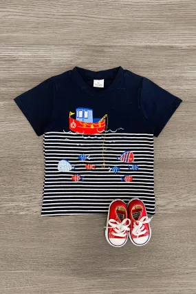 Fishing Boat Striped T-Shirt