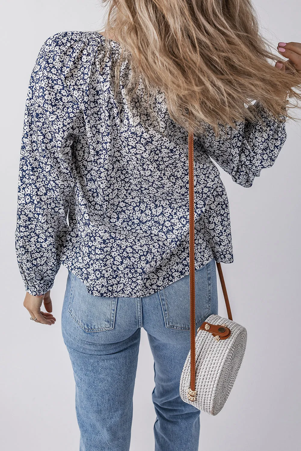 Floral Print Puff Sleeve Blouse