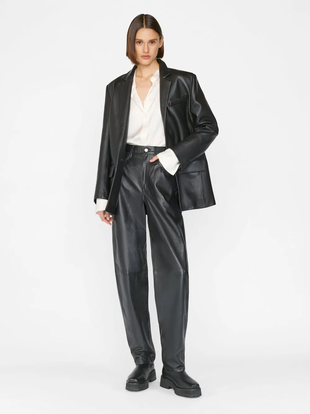 FRAME The Standard Silk Stretch Shirt in Off White