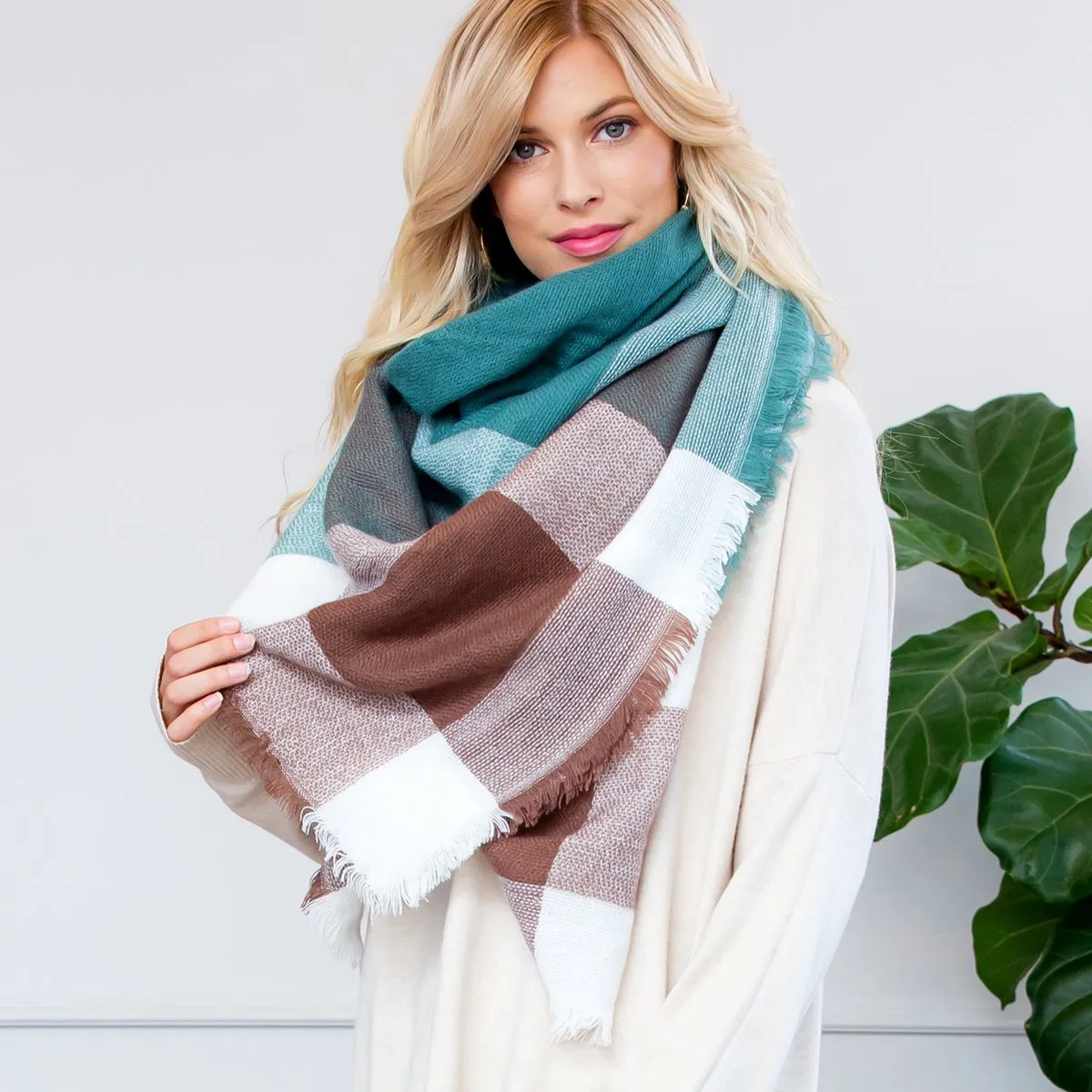 Fringe Blanket Scarf - Style 2