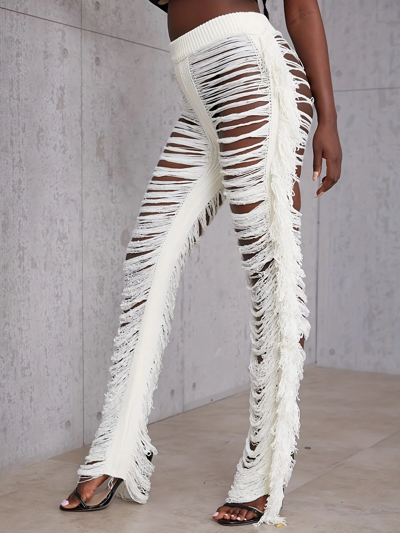 Fringe Trim - Stylish Women's Casual Pants