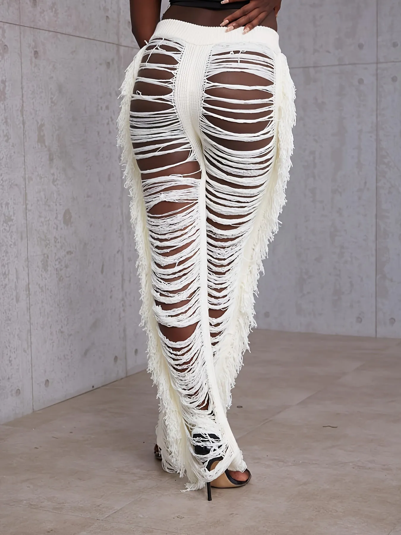Fringe Trim - Stylish Women's Casual Pants