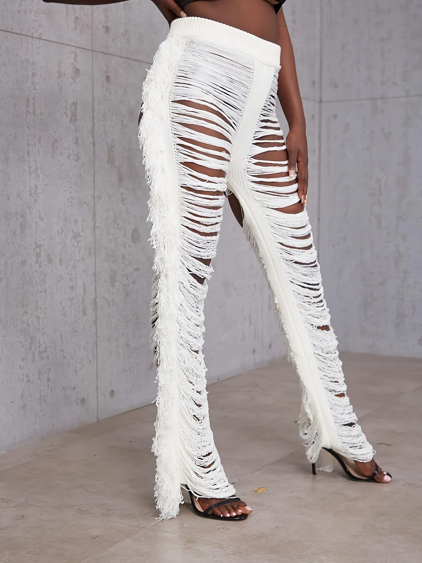 Fringe Trim - Stylish Women's Casual Pants