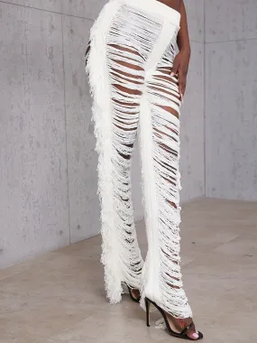 Fringe Trim - Stylish Women's Casual Pants